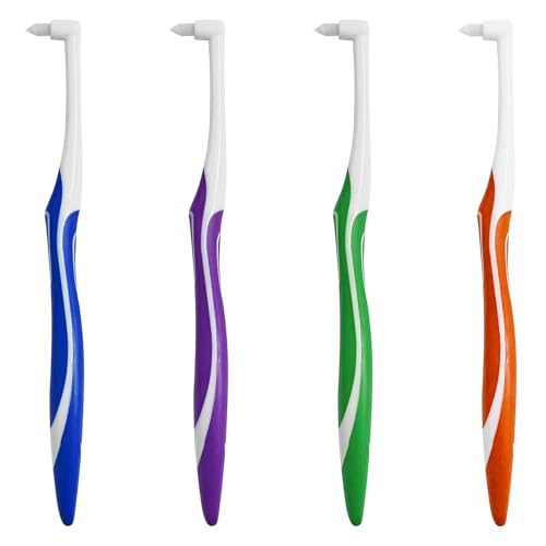 Ceonam 4Pack Tuft Toothbrushes for Orthodontic Care Interspace Tufted Brush with Endtuft Tapered Design Soft Trim Bristles for Braces Bridges and Wisdom Teeth Gap Dental Health Oral Care Tools - Image 1