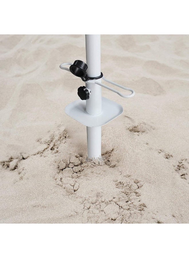 Generic Ammsun Beach Umbrella Sand Anchor, Metal Heavy Duty Outdoor Umbrella Base with Ground Anchor Screw Auger with Carry Bag Universal  One Size Fits All for Sun Protection, Shade, Strong Winds White  - Image 3