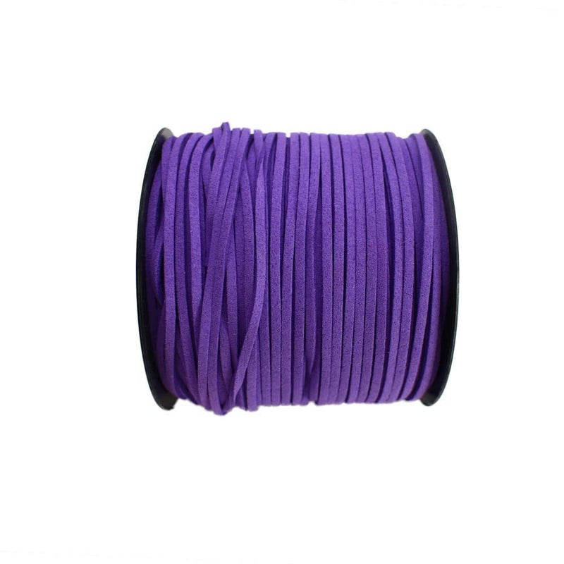 Pamir Tong Faux Leather Cord for Jewelry Making 100 Yards 26mm Thin Suede String Rope Purple Bracelet Cords DIY Crafts String for NecklaceDream Catcher SuppliesHat Walking Stick