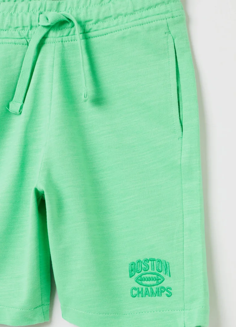 Ovs Bermuda Joggers With Rugby Embroidery