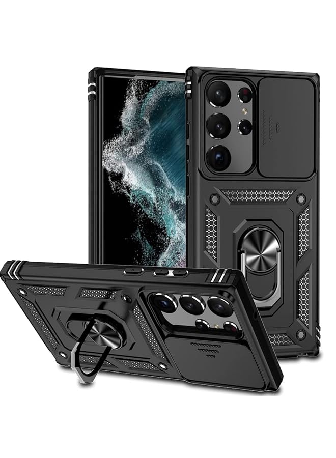 SH PROTECT TOUCH Galaxy S23 Ultra Case With Kickstand And Slide Camera Cover Military Grade Full Body Drop Tested Protective Cover For Samsung Galaxy S23 Ultra Black - Image 1