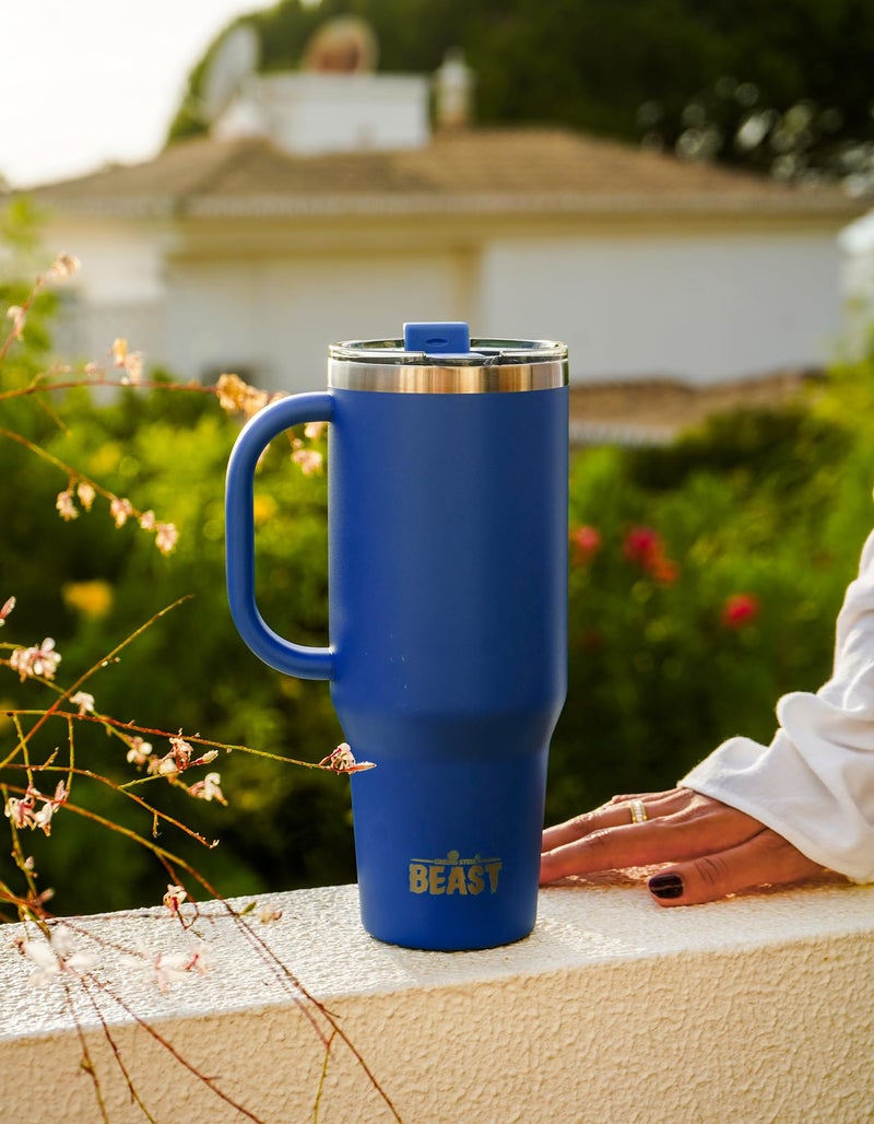 Greens Steel Beast 42 oz Tumbler Stainless Steel Vacuum Insulated Coffee Ice Cup Double Wall Travel Flask (Royal Blue)  - Image 5