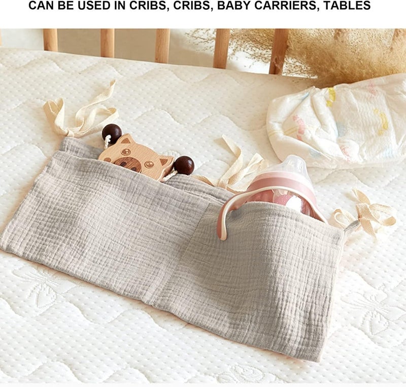 Baby Diaper Caddy Organizer, Bedside Hanging Storage Bag With 2 Pockets, Multi-Functional Stacker for Crib, Nursery Organizer and Accessories - Image 5