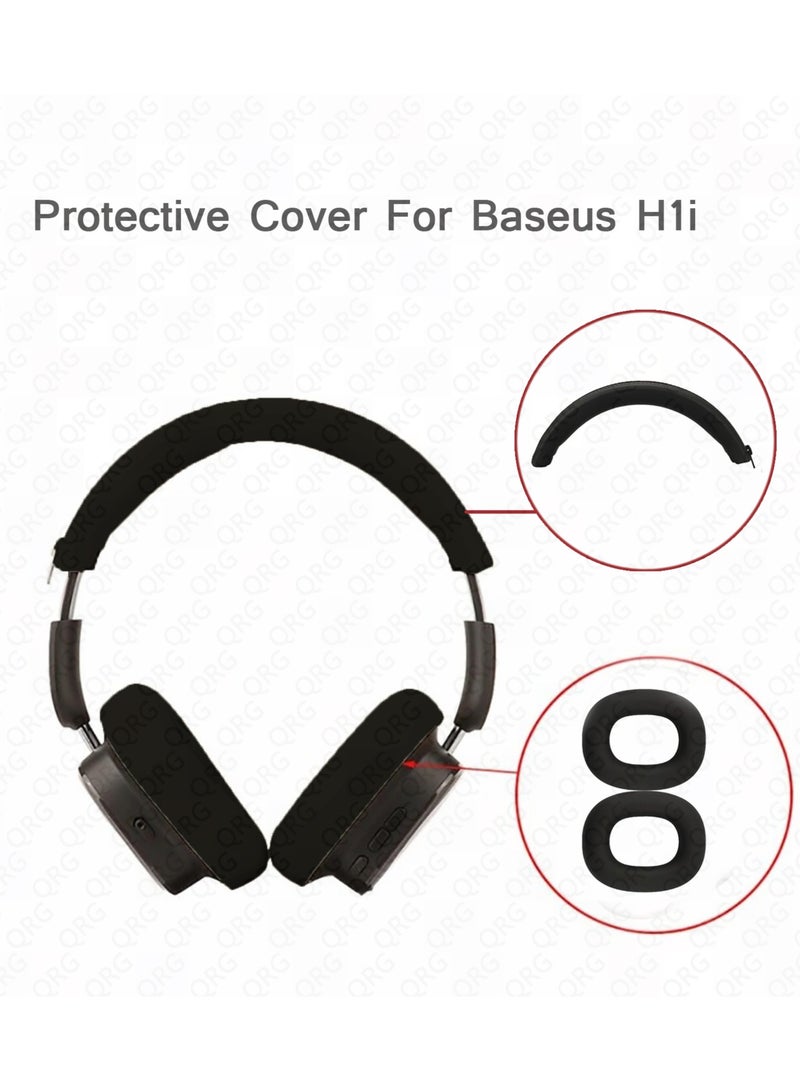Replacement Headphone Headband Cushion Protective Cover Protector/Silicone Earphone Cushion Earpads for Baseus H1i-Black  - Image 1