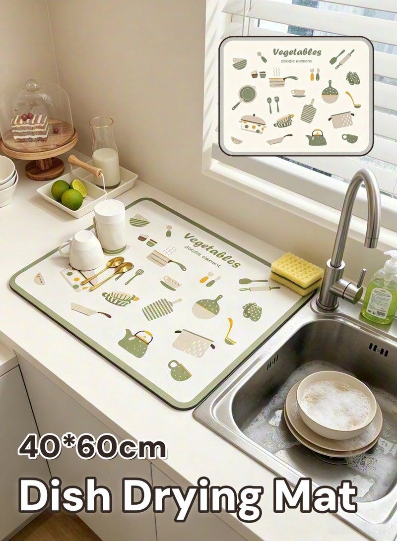 Coffee Mat, Coffee Machine Drying Mat with Non-Slip Rubber Bottom, Drying Dish Mat Place Mat Coffee Cup Mat Quick-Drying Mat for Coffee Machine, Kitchen, Sink, Tableware, Coffee Bar - Image 1