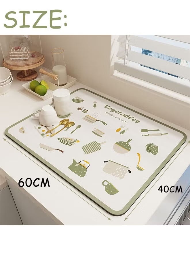 Coffee Mat, Coffee Machine Drying Mat with Non-Slip Rubber Bottom, Drying Dish Mat Place Mat Coffee Cup Mat Quick-Drying Mat for Coffee Machine, Kitchen, Sink, Tableware, Coffee Bar - Image 2
