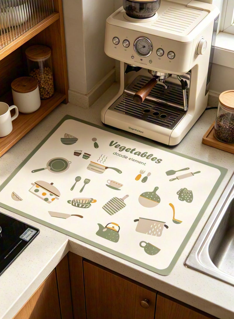 Coffee Mat, Coffee Machine Drying Mat with Non-Slip Rubber Bottom, Drying Dish Mat Place Mat Coffee Cup Mat Quick-Drying Mat for Coffee Machine, Kitchen, Sink, Tableware, Coffee Bar - Image 3