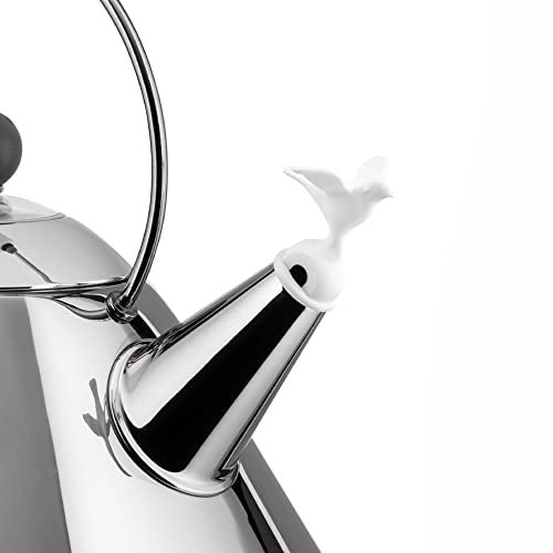 Alessi 9093 W - Design Kettle with Handle and Bird-Shaped Whistle, Stainless Steel and PA, White - Image 3
