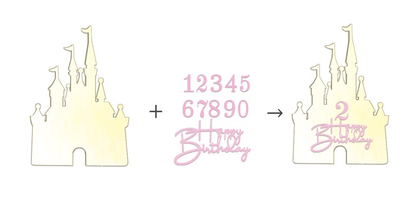 DiDida Castle Cake Topper with Happy Birthday Sign Personalize Age Number for Princess Castle Theme Birthday Party - Image 2