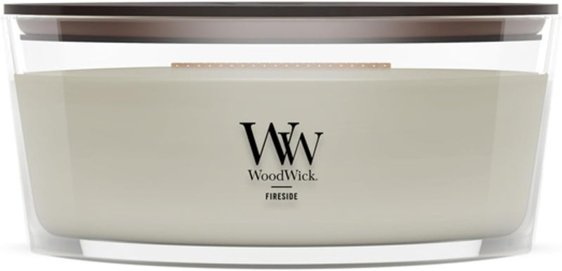 Woodwick Ellipse Scented Candle, Fireside, 16oz | Up to 50 Hours Burn Time - Image 1