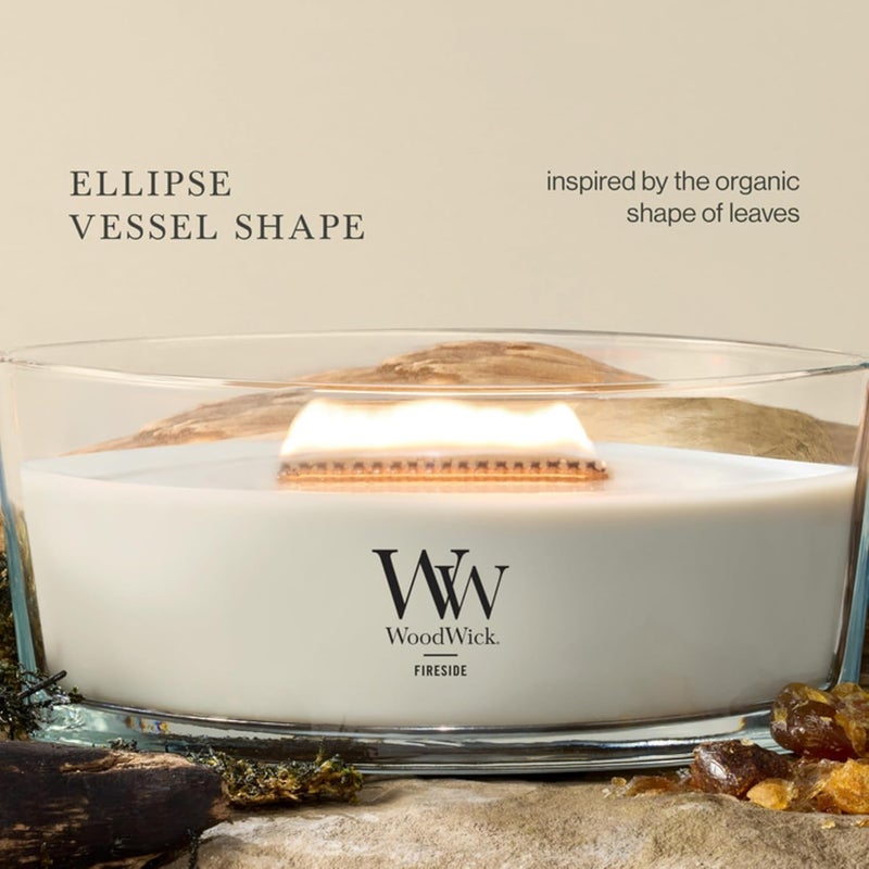 Woodwick Ellipse Scented Candle, Fireside, 16oz | Up to 50 Hours Burn Time - Image 4