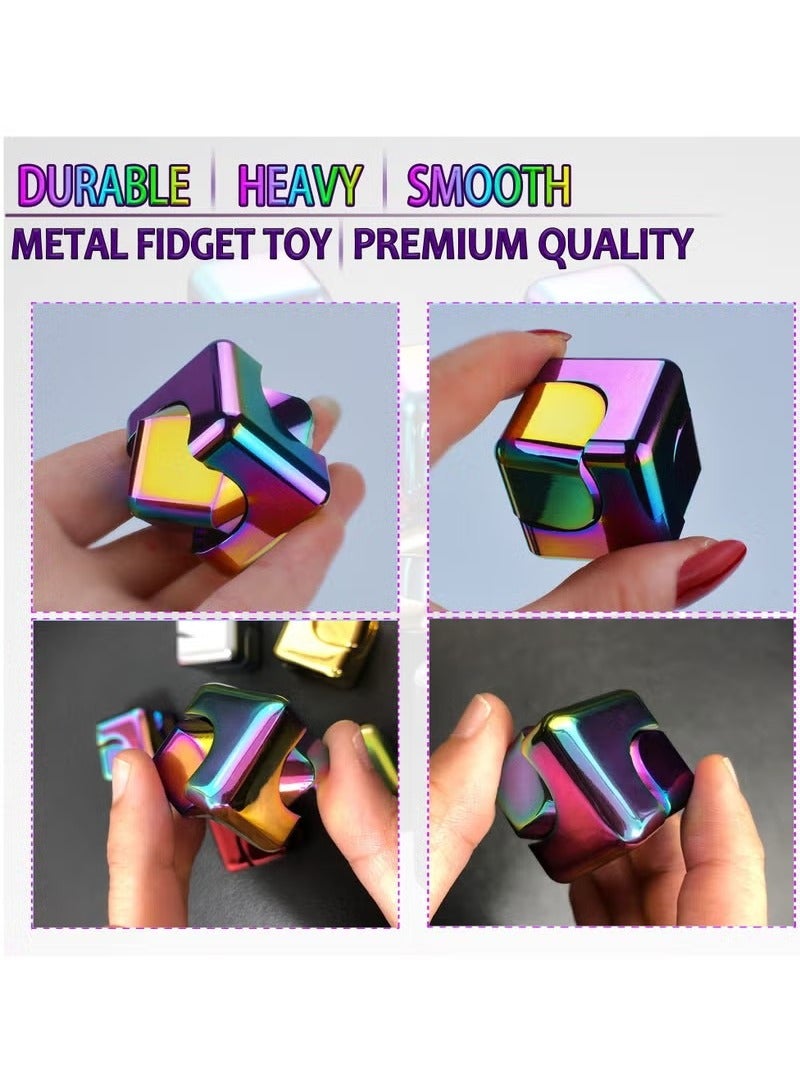 Fidget Spinner Toys Cube, Metal Edc Cool Desk Gadgets Office Toys, Small Anxiety Figette Sensory Toy, Fingears Figet Stress Gift for Kids and Adults - Image 5