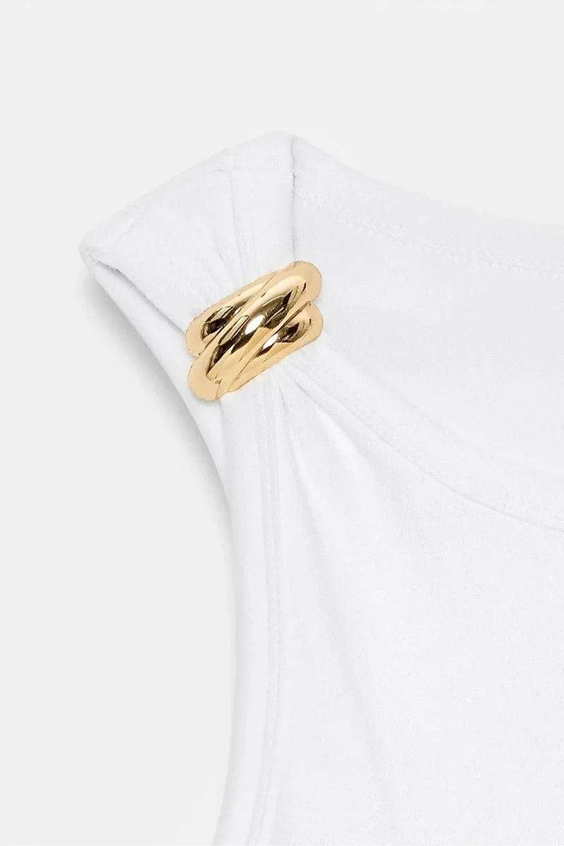 Dilvin White DILVIN Sleeveless Slim-fit Cami Blouse for Women | Best Price UAE