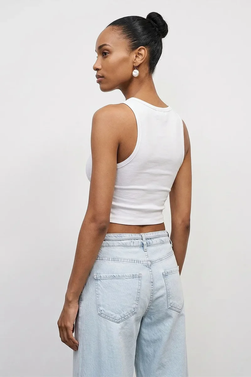 Dilvin White DILVIN Sleeveless Slim-fit Cami Blouse for Women | Best Price UAE