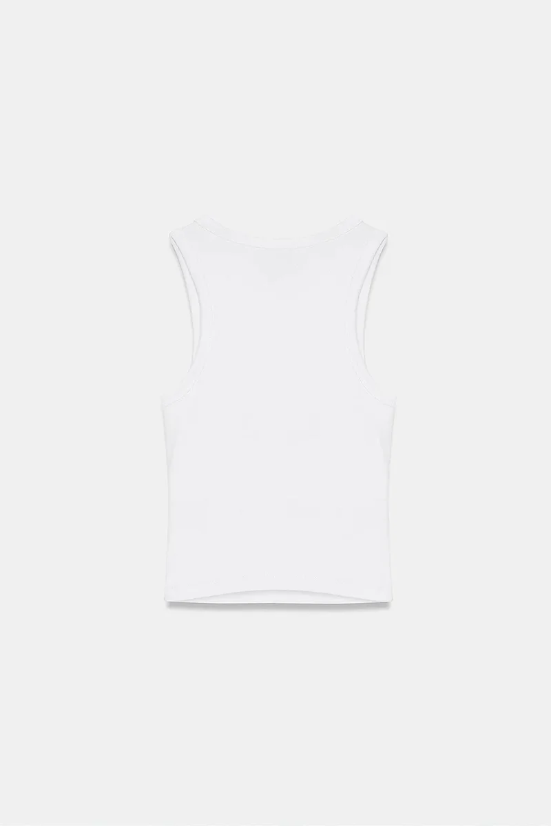 Dilvin White DILVIN Sleeveless Slim-fit Cami Blouse for Women | Best Price UAE
