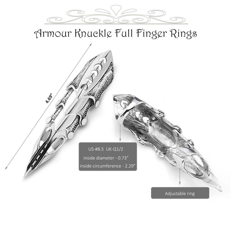 Jovivi Men's Jewelry Double Loop Activity Ring Armor Shape Punk Style Ring,4pcs - Image 3