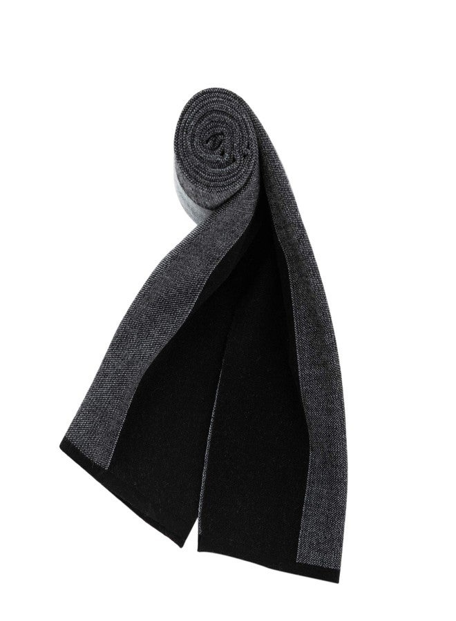 Lallier Men's Merino Wool Scarf, Long Winter Neckwear with Gift Box (Gray Stripe) - Image 2