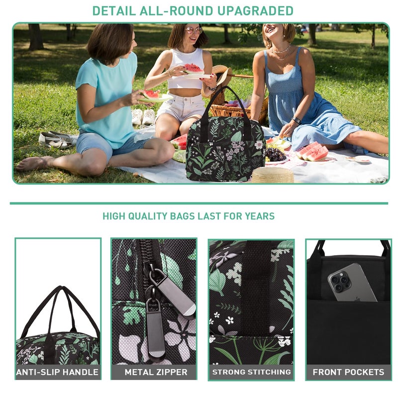 VLM Lunch Bag,Lunch Box for Women Men,Reusable Insulated Lunch Tote,Small Leakproof Cute Lunch Cooler with High Capacity for Work,Picnic,Camping - Image 3