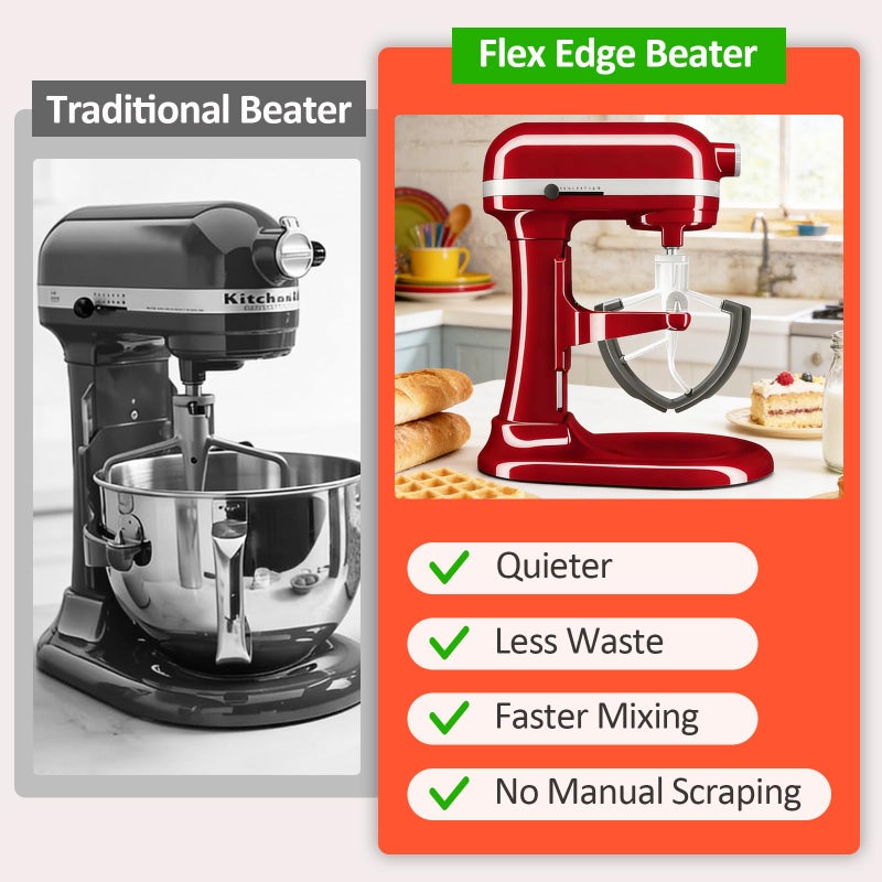 YIFOCUS Flex Edge Beater Compatible with KitchenAid 5.5-6 Quart Bowl-Lift Stand Mixers, 6QT Paddle Attachment Replacement with Silicone Scraper, Heavy Duty Mixer Accessories, Dishwasher Safe - Image 5