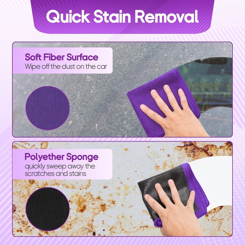 Anglekai 2PCS Clay Towel Auto Detailing, Clay Bar Towel Cloth Auto Detailing for Car (12 x 12 in) (Purple) - Image 4