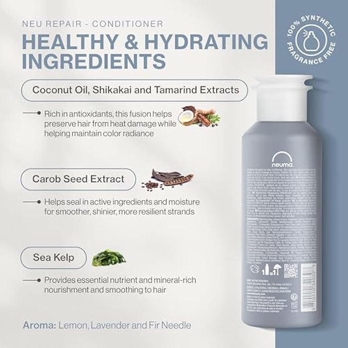 Neuma Neu Repair Conditioner - Protein Hair Treatment for Damaged Hair, Strengthens, Moisturizes, and Reduces Breakage Lemon, Lavender and Fir Needle Scent - Image 3