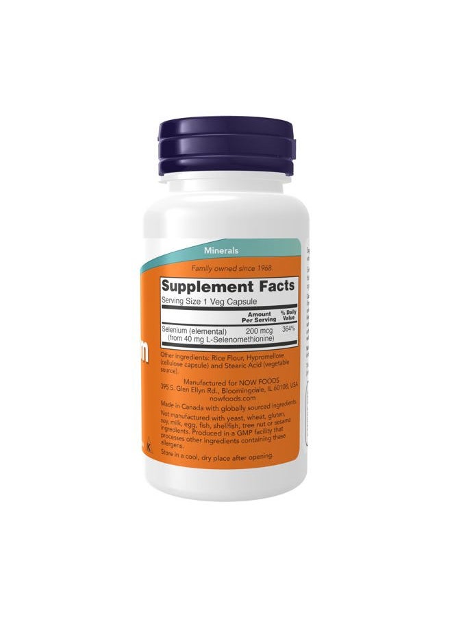 Supplements, Selenium (L-Selenomethionine) 200 mcg, Essential Mineral*, 90 Veg Capsules