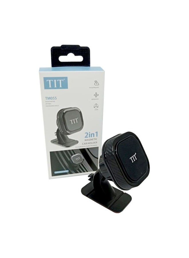 Magnetic Dashboard And AC Wind 2 In1 Mount Mobile Phone Holder For Car-Black- TM055 - Image 3