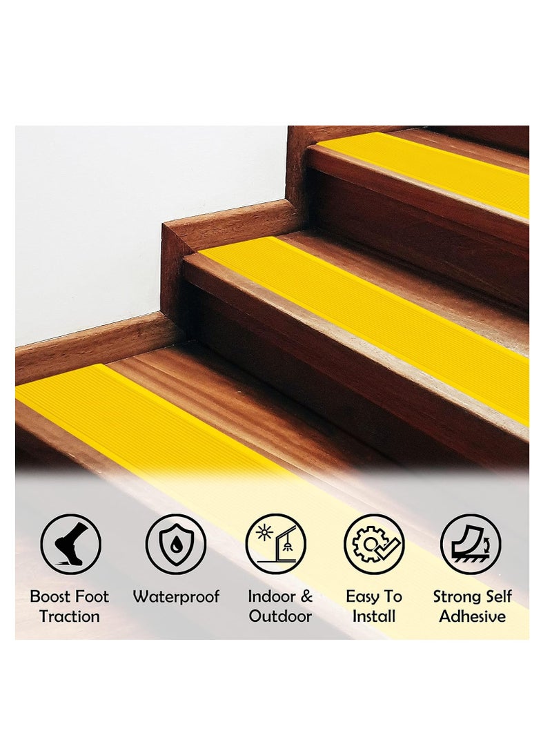 Excefore 2x39in Heavy Duty Anti Slip Stair Treads(2-Pack) Waterproof Outdoor/Indoor Non Skid Tape for Stairs Adhesive Rubber Grip Strips for Steps Ramps - Image 5