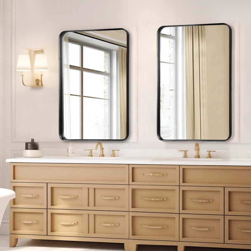 Fabuday Bathroom Mirror Over Sink 24x36 Black - Framed Matte Bathroom Vanity Mirror, Wall Mounted Decor Mirror for Living Room, Restroom, Entryway, Hangs Vertically or Horizontally - Image 4