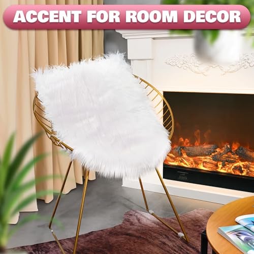DIMROM White Blanket for Photoshoot Baby Boy & Girl 23,6" х 19,7 Faux Fur Baby Blanket for Newborn Photography Basket - Small White Faux Fur Rug Background for Nail Pictures, Jewelry, Cosmetics - Image 5