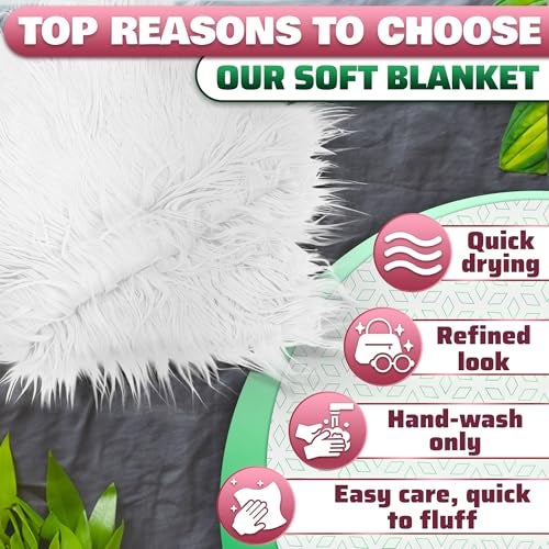 DIMROM White Blanket for Photoshoot Baby Boy & Girl 23,6" х 19,7 Faux Fur Baby Blanket for Newborn Photography Basket - Small White Faux Fur Rug Background for Nail Pictures, Jewelry, Cosmetics - Image 4