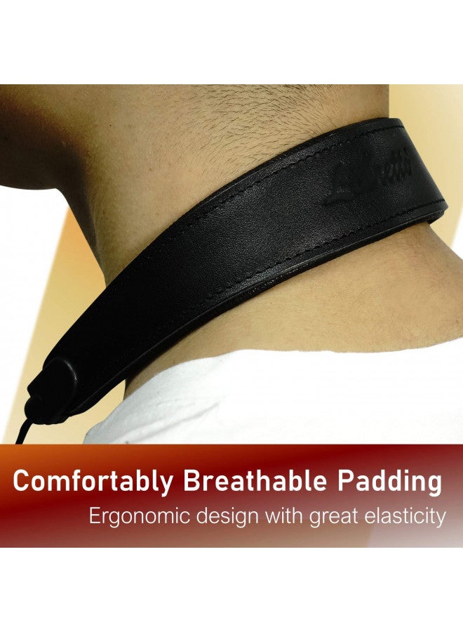 Libretto Libretto Junior/Small Neck Padded Sax Strap, Pure Black, Soft Genuine Leather, Adjustable, Less Stressed, Swivel Snap, Comfy, Exquisitely Designed for Soprano Sax & More! Great Gift for Saxophonists! - Image 3