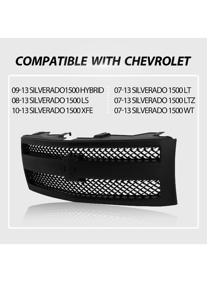 Winjet Perfit Liner Front Black Grille Grill Compatible With 20072013 Chevrolet Silverado 1500 Pickup Truck GM1200578 25810706 - Image 3