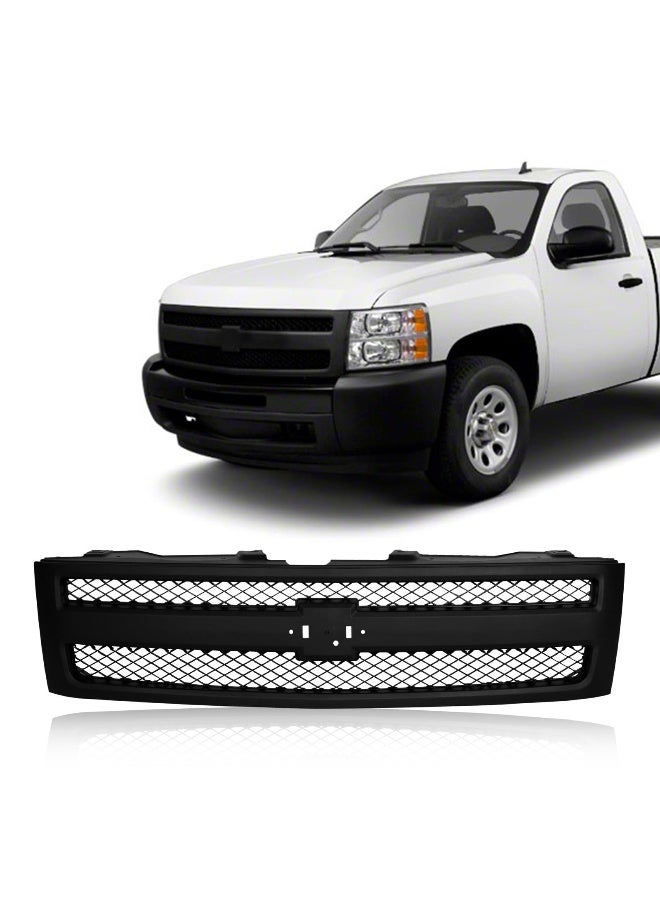 Winjet Perfit Liner Front Black Grille Grill Compatible With 20072013 Chevrolet Silverado 1500 Pickup Truck GM1200578 25810706 - Image 1
