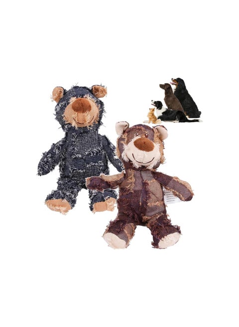 Extreme Bear Dog Toy, Extremebear Dog Companion for Heavy Chewers, Indestructible Dog Chew Toys, Chew Proof Plush Dog Toy with Analog Sound, Stuffed Animals Chew Toy, Dog Squeaky Toys (Blue+Purple)