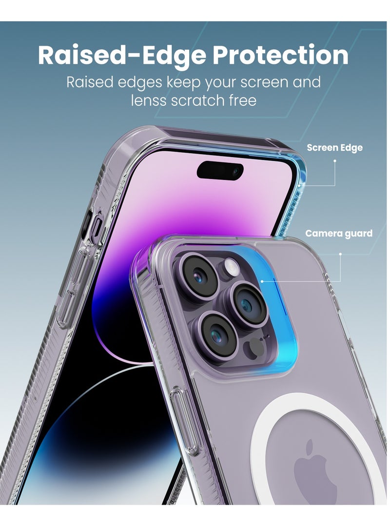 Moxedo Magnetic Protective Case 360 Protection Clear Case Hard PC with Built-in Strong Magnets Compatible with Magnetic Safe Designed for iPhone 14 Pro 6.1 inch (White) - Image 4
