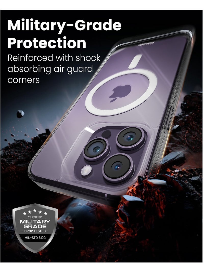 Moxedo Magnetic Protective Case 360 Protection Clear Case Hard PC with Built-in Strong Magnets Compatible with Magnetic Safe Designed for iPhone 14 Pro 6.1 inch (White) - Image 5