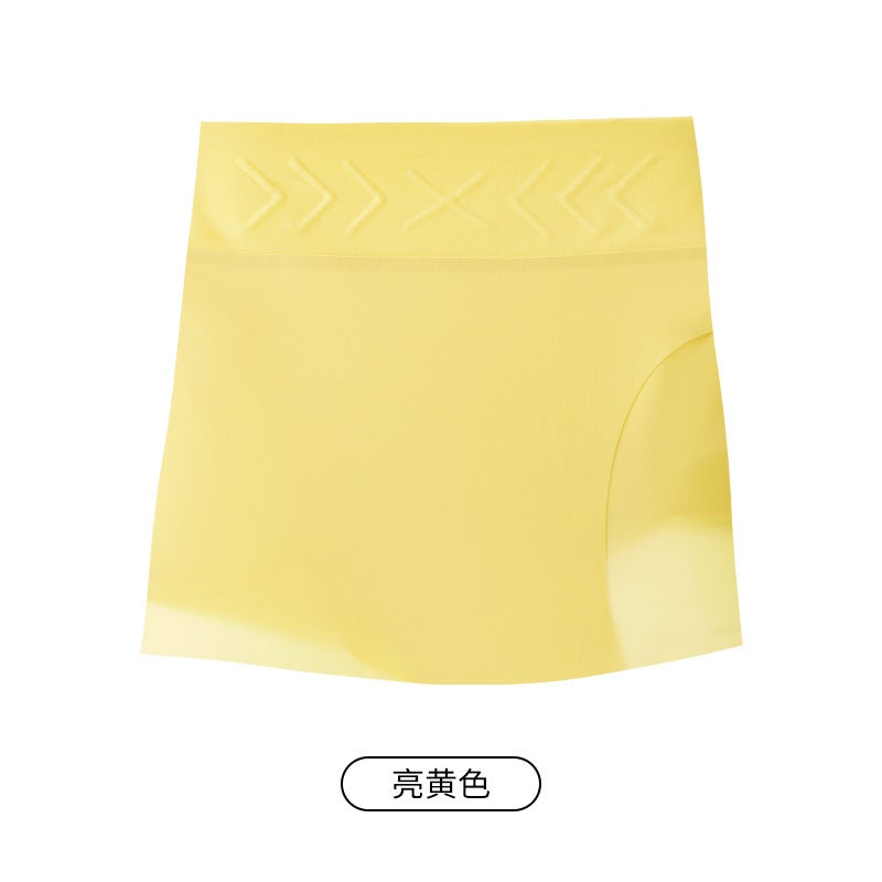 3980 Summer Thin Traceless Abdominal Triangle Double-layer Sheltering Anti-embarrassment Anti-running Light Bottoming Boxer Panties for Women bright yellow