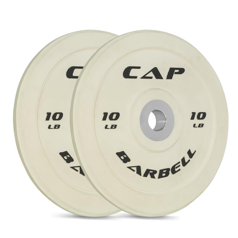 CAP Barbell Competition Olympic Bumper Plate Set White 10 lb Pair