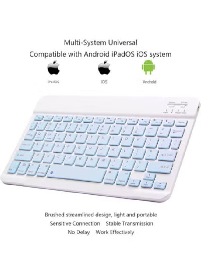 Wireless Keyboard, Mini Portable Bluetooth Keyboard, Ultra Slim Quiet Ergonomic Keyboard with Rechargeable Battery for iOS, Android and Windows - Image 1