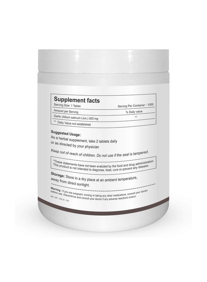 Herb Essential أقراص الثوم الأساسية بالأعشاب (لاسونا) 500 ملغ، 1000 قرص | صحة القلب | 100% مستخلصات نقية - Image 2