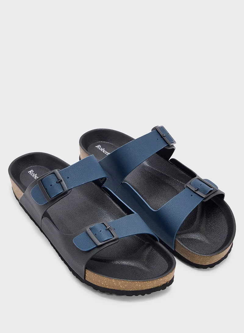 Robert Wood Navy-Black Casual Comfort Sandals for Men | Best Price UAE