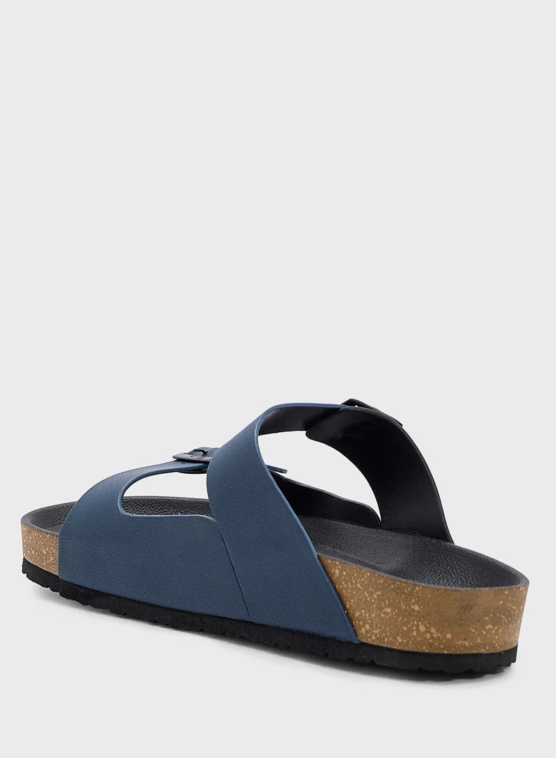 Robert Wood Navy-Black Casual Comfort Sandals for Men | Best Price UAE