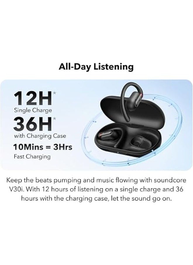 General - Open-ear headphones, ultra-comfortable, lightweight design, snug fit, ergonomic earhooks, powerful bass, 36 hours playtime, Bluetooth 5.3, app control, clear calls, wireless earbuds - Image 1