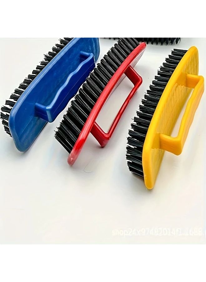 Red Curved Cleaning Brush Hard Bristles For Shoes Laundry Kitchen Bathroom Tiles - Image 1
