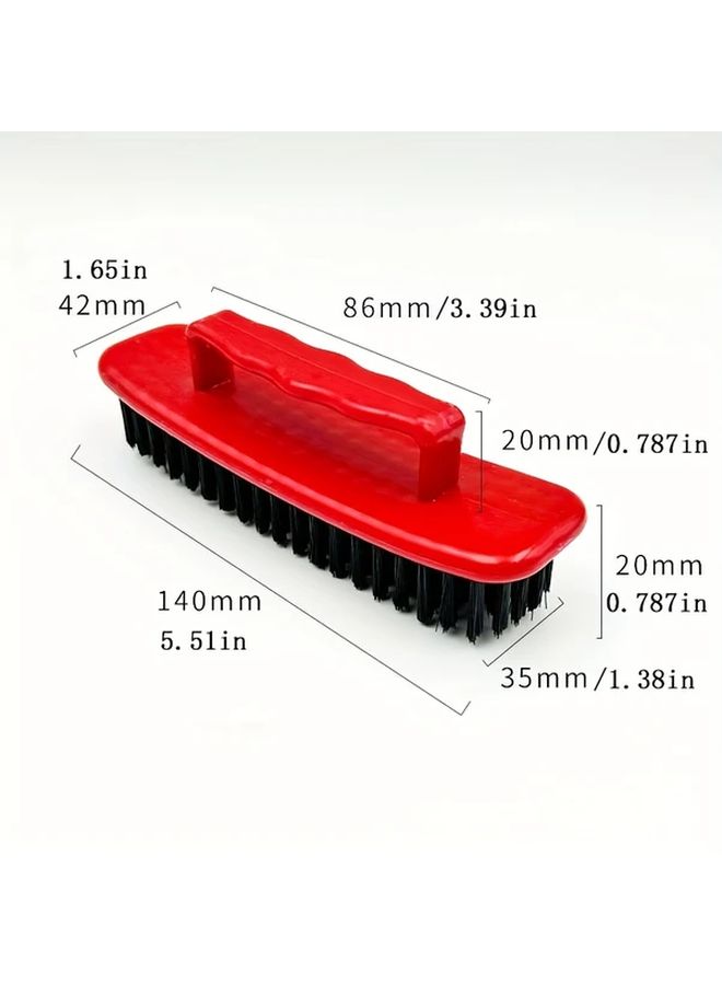 Red Curved Cleaning Brush Hard Bristles For Shoes Laundry Kitchen Bathroom Tiles - Image 4