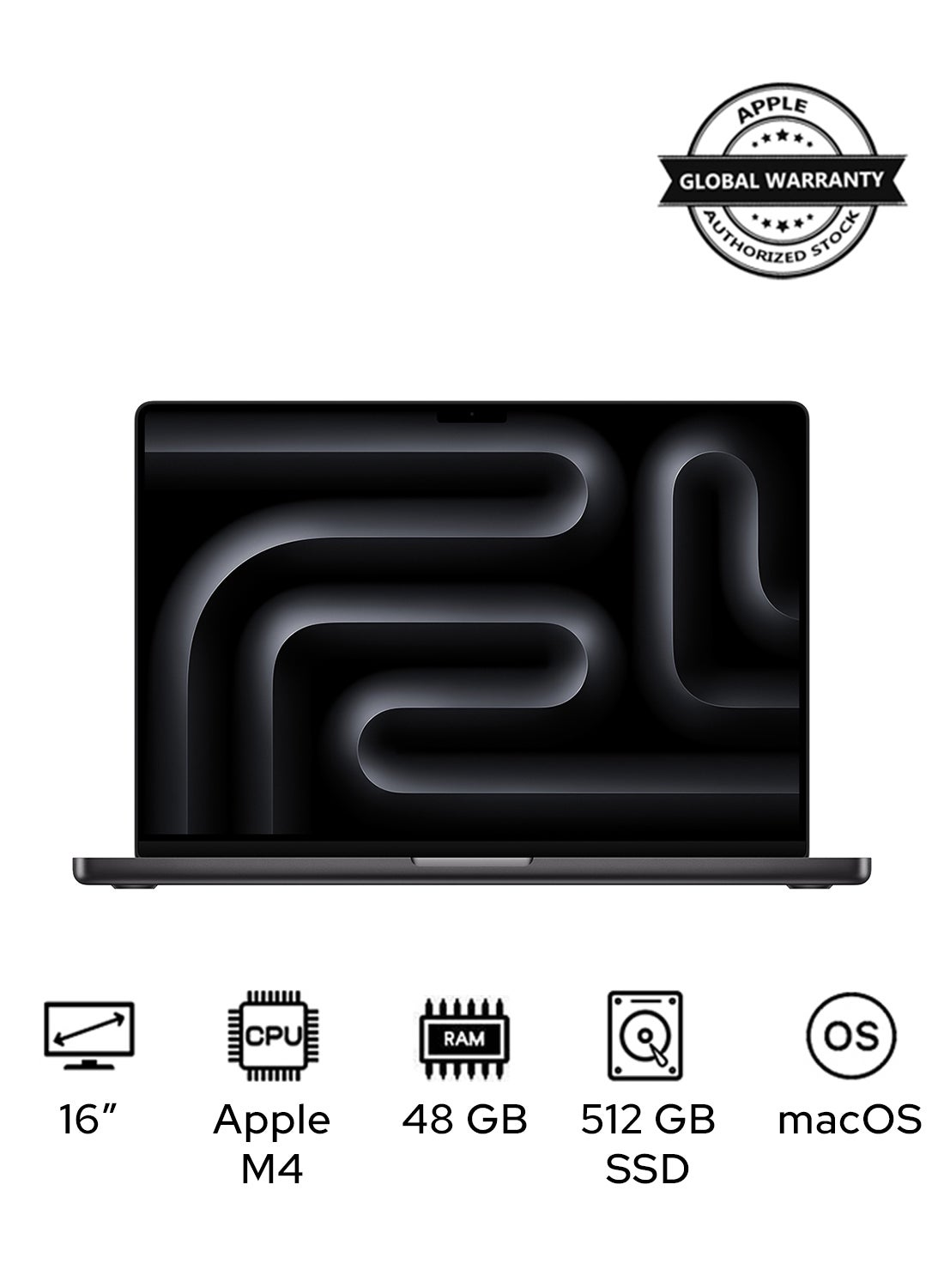 MacBook Pro MX2Y3 | 16.2 Inch Display | Apple M4 Pro Chip | 14-Core CPU 20-Core GPU | 48GB RAM | 512GB SSD | macOS | English Keyboard | English Space Black
