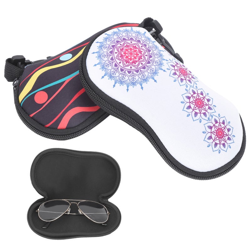 2pcs Portable Zipper Eye Glasses Cases Waterproof Sunglasses Hard Case Eyeglass Protector - Image 1