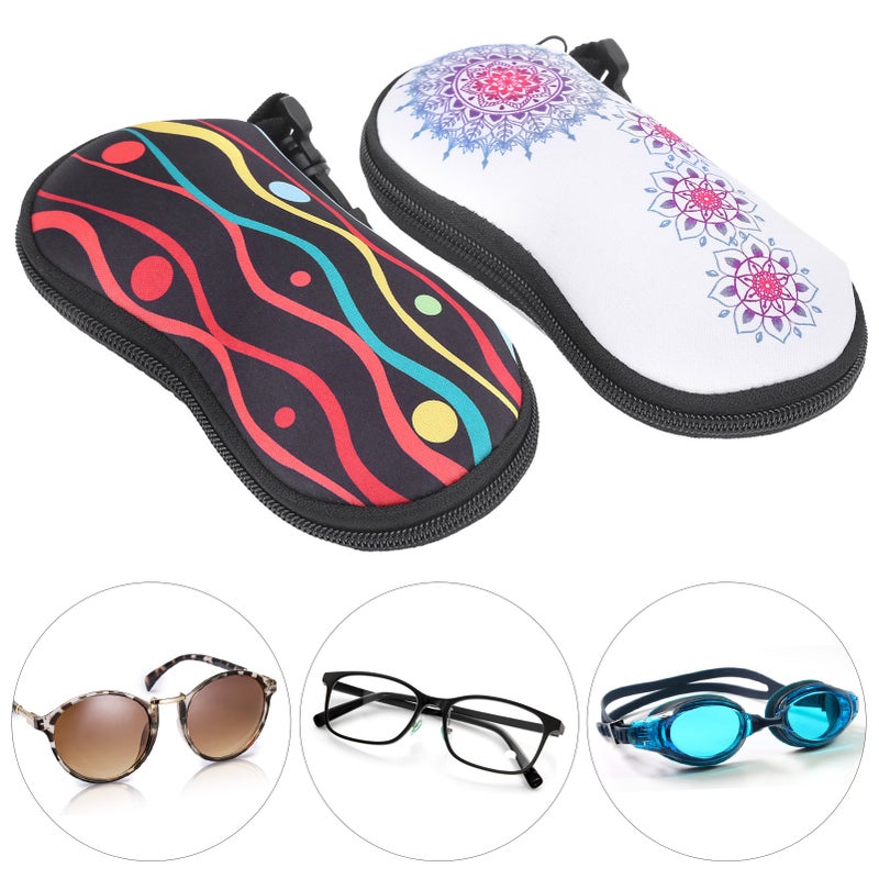 2pcs Portable Zipper Eye Glasses Cases Waterproof Sunglasses Hard Case Eyeglass Protector - Image 3