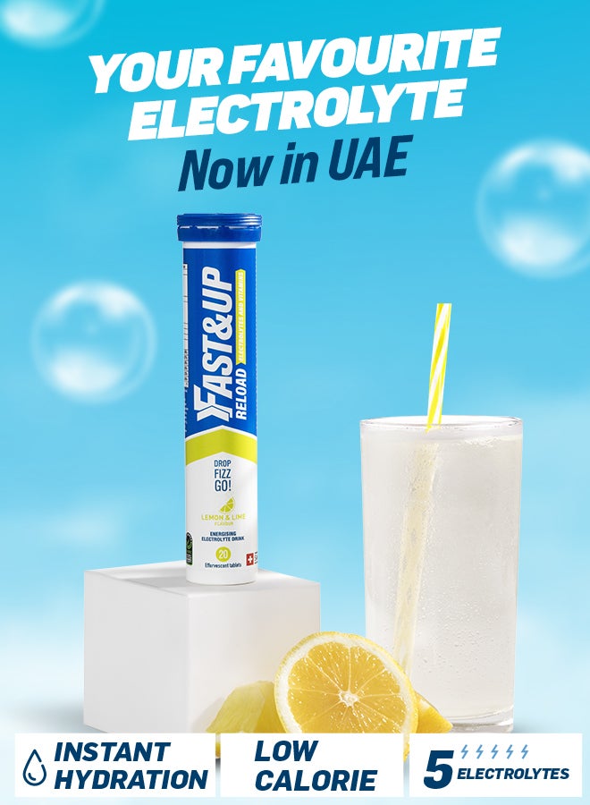 FAST&UP Reload - Electrolye Hydration Drink - 80 Effervescent Tablets, Lemon Lime Flavour - Image 3
